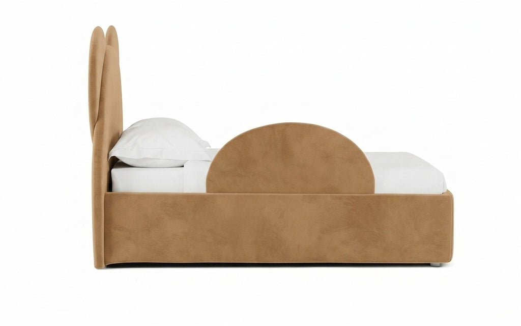 Accessories for bed sideboard in Casanova Beige fabric, product photo on white background