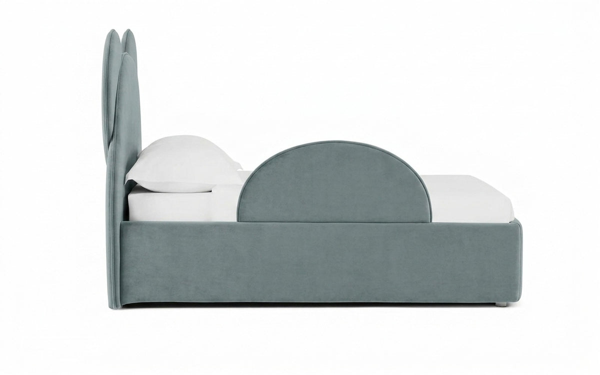 Accessories for bed sideboard in Royal I Capri fabric, product photo on white background
