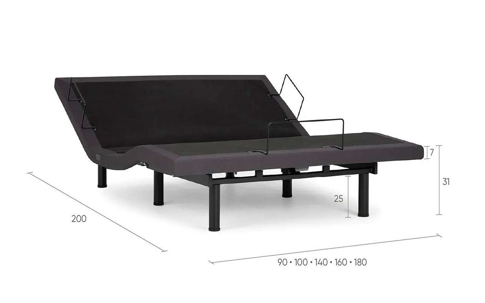 Connect Pro adjustable bed base, product photo on white background