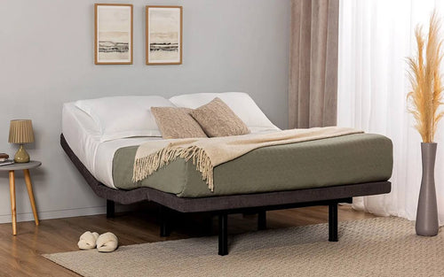 Transform Pro adjustable bed base with Technology Ergo Comfort mattress set in a bedroom interior, view 1