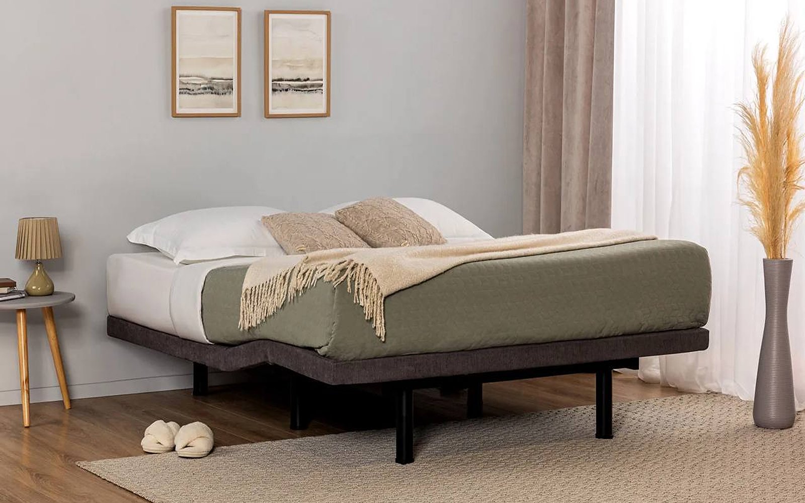 Transform Pro adjustable bed base in a bedroom interior, view 2