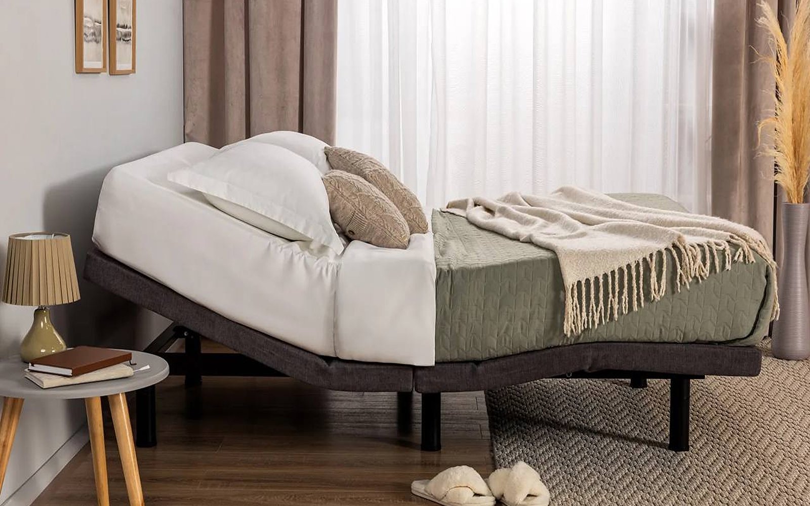Transform Pro adjustable bed base in a bedroom interior, view 3