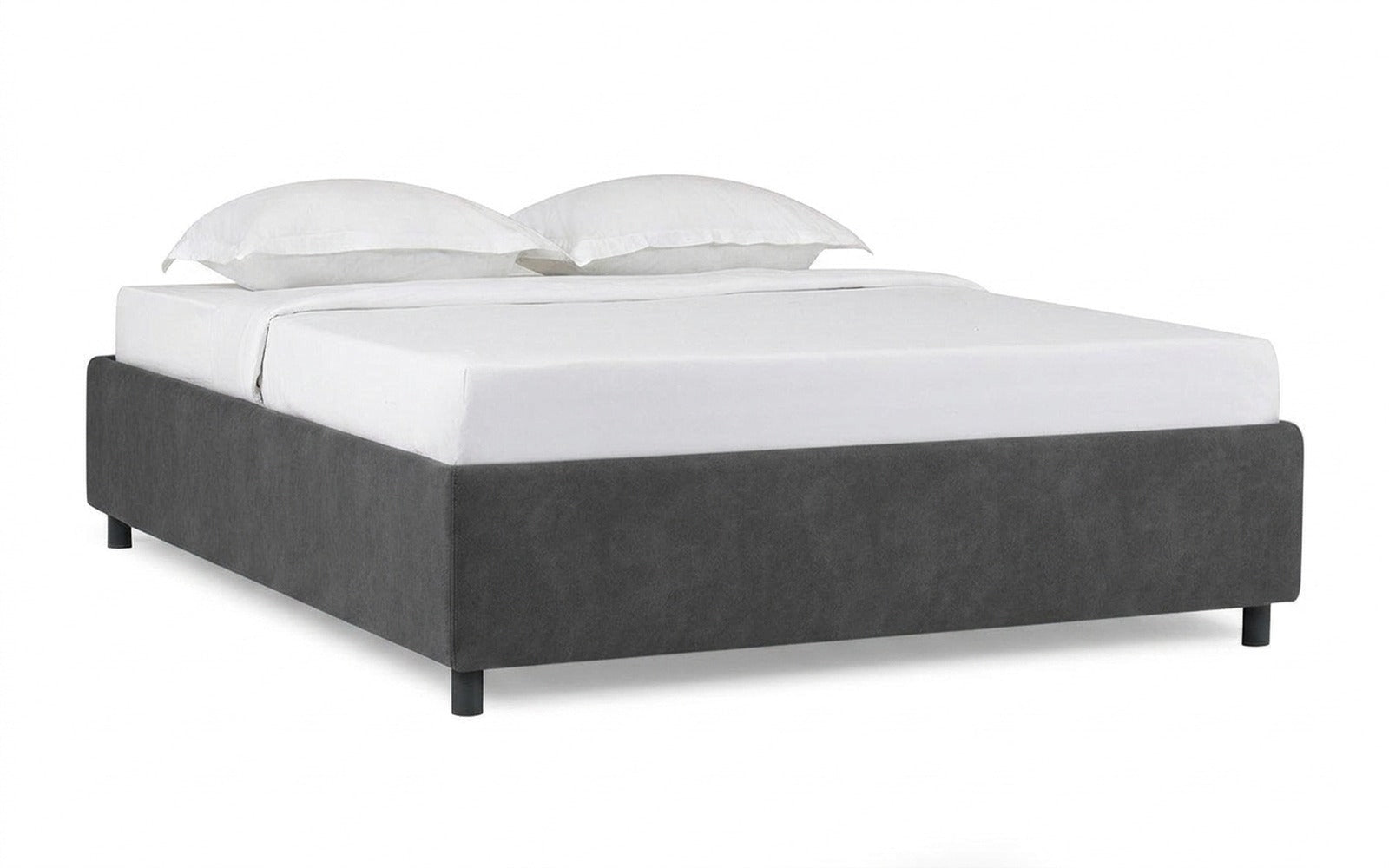 Base Dominus bed in Shammy Frosty fabric, product photo on white background