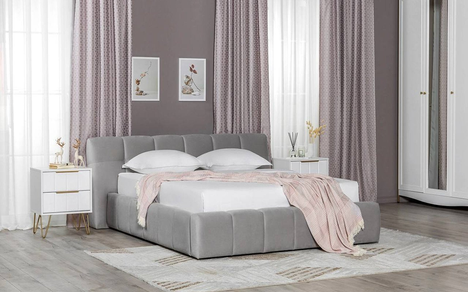 Andria bed in a bedroom interior, view 1