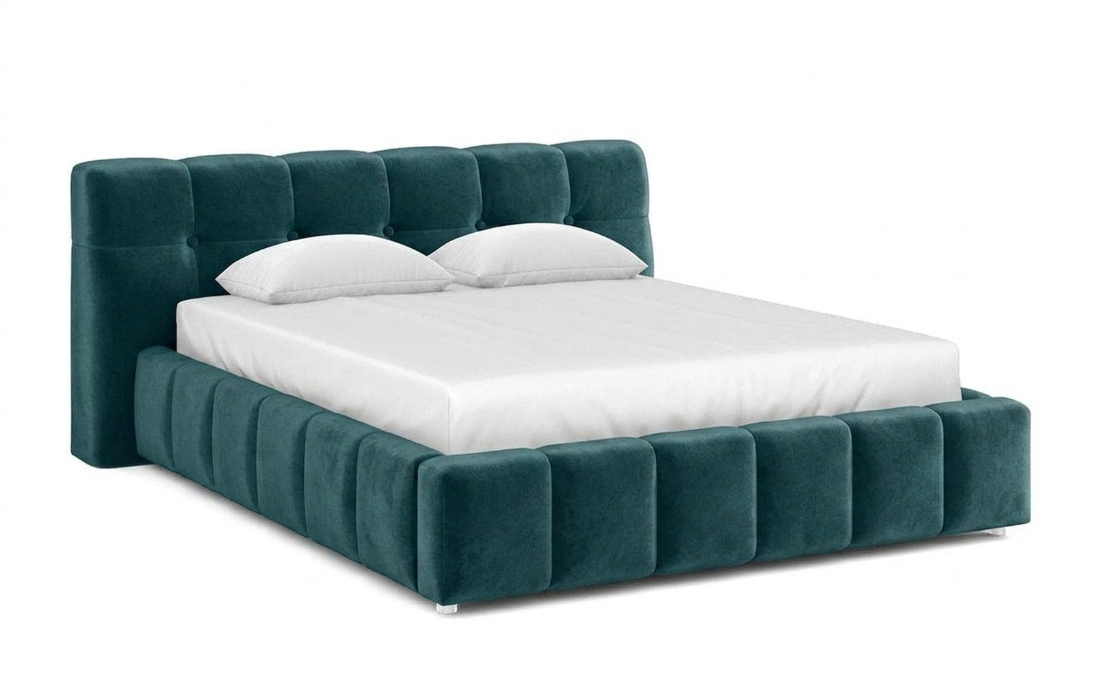 Andria bed in Casanova Seawave fabric, product photo on white background
