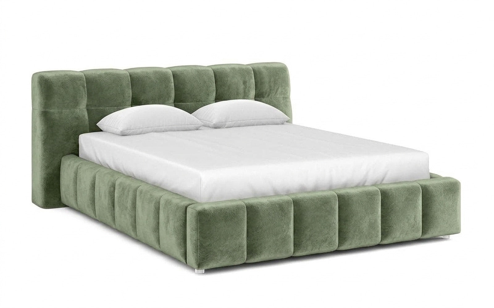 Andria bed in Soul 618 fabric, product photo on white background