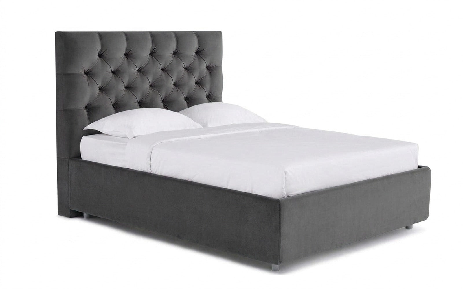 Arina bed in Shammy Frosty fabric, product photo on white background