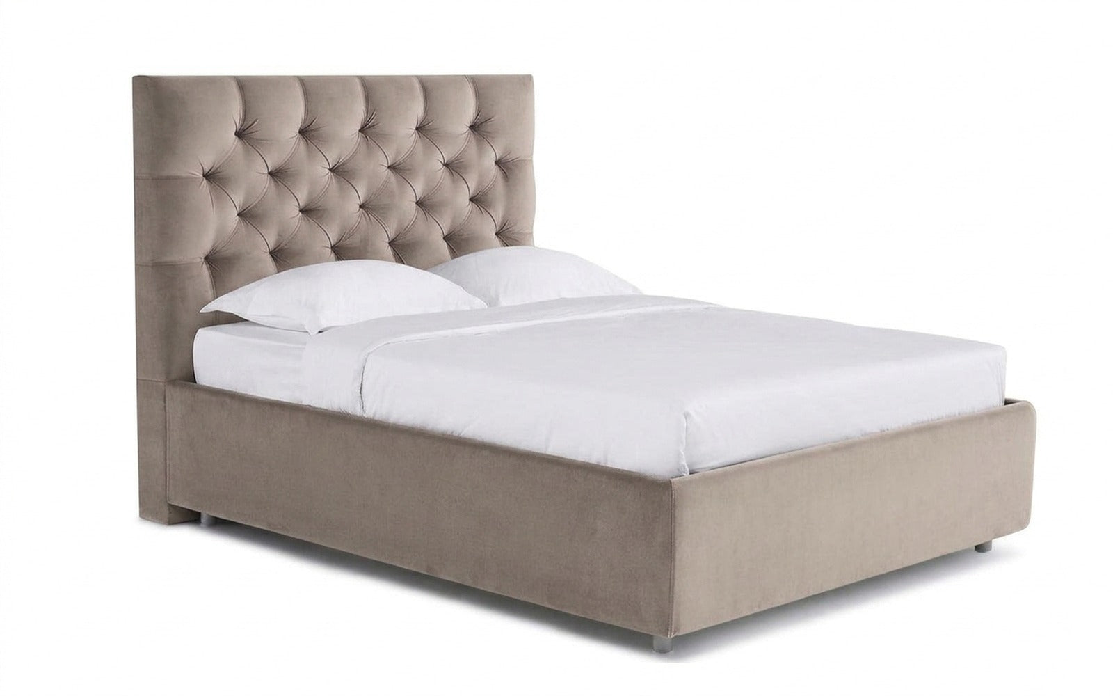 Arina bed in Shammy Sunrise fabric, product photo on white background