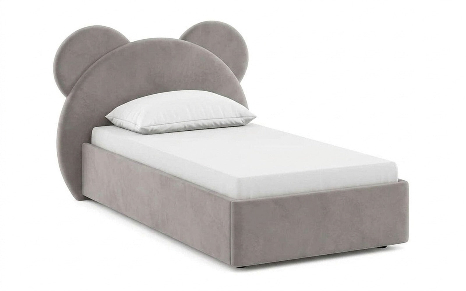 Boo bed in Casanova Grey fabric, product photo on white background