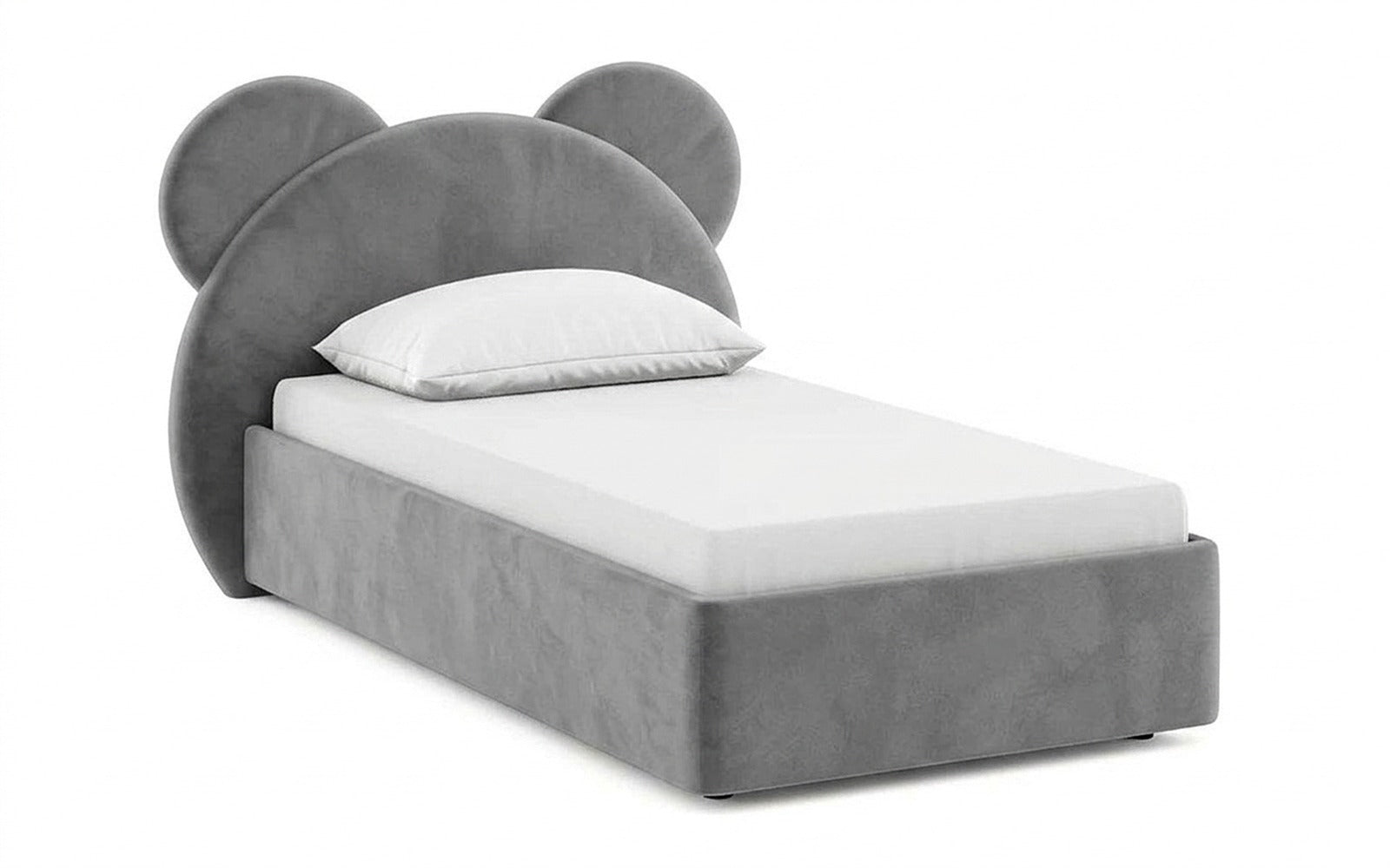 Boo bed in Sky Velvet 08 fabric, product photo on white background