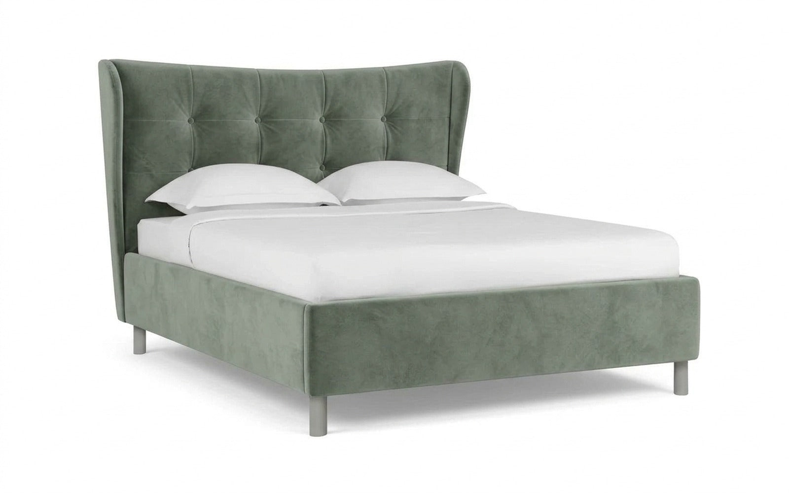 Carla Nova bed in Casanova Celadon fabric, product photo on white background