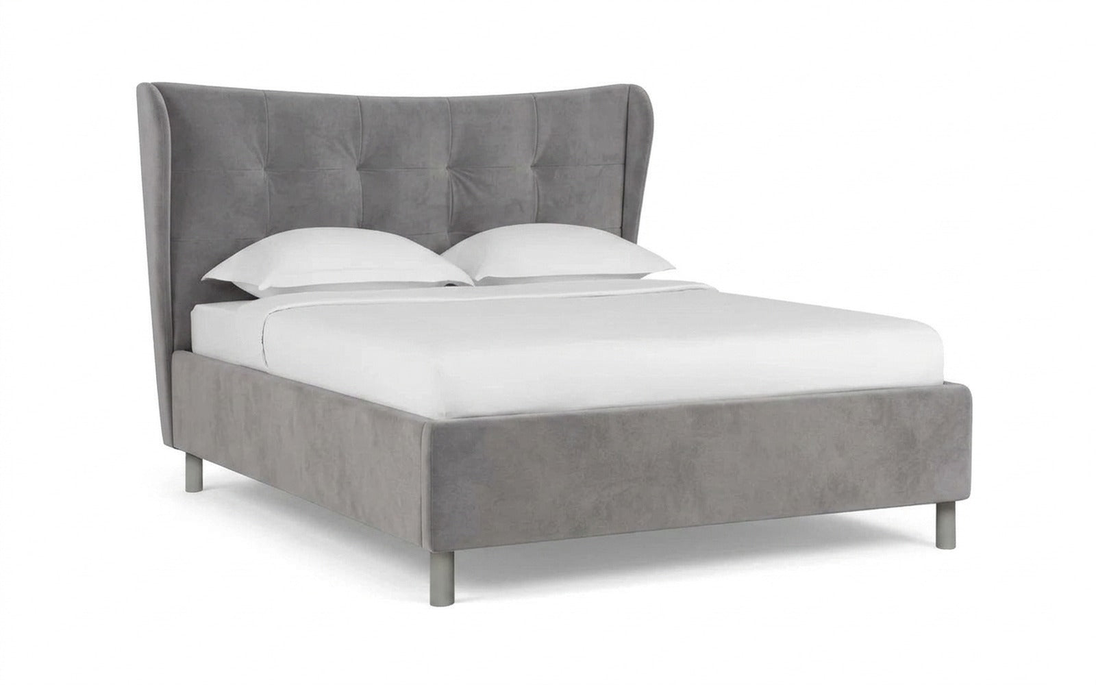 Carla Nova bed in Casanova Grey fabric, product photo on white background