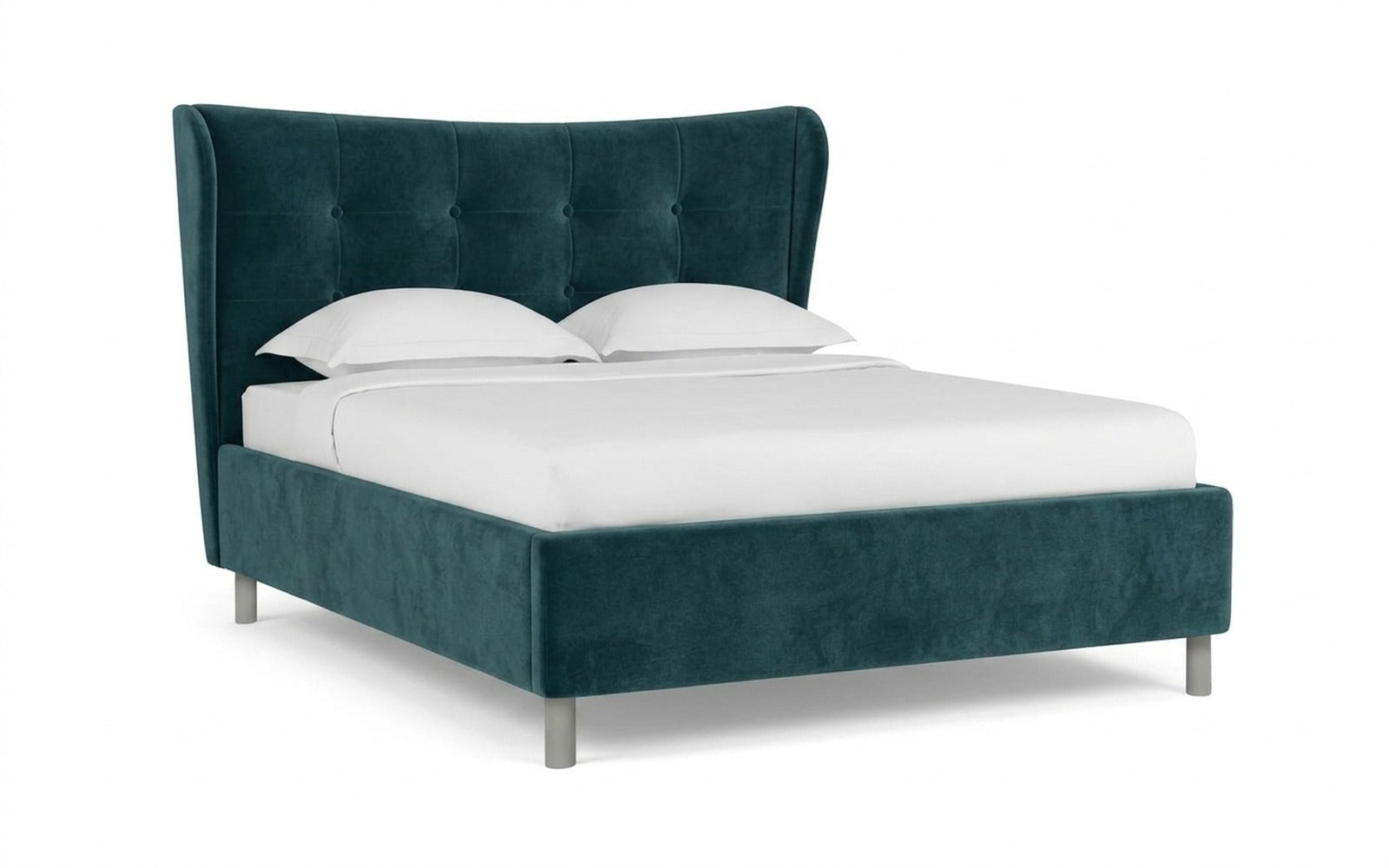 Carla Nova bed in Casanova Seawave fabric, product photo on white background