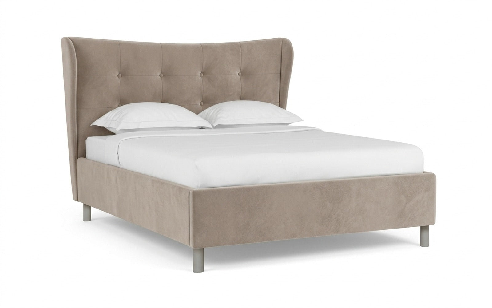 Carla Nova bed in Shammy Sunrise fabric, product photo on white background