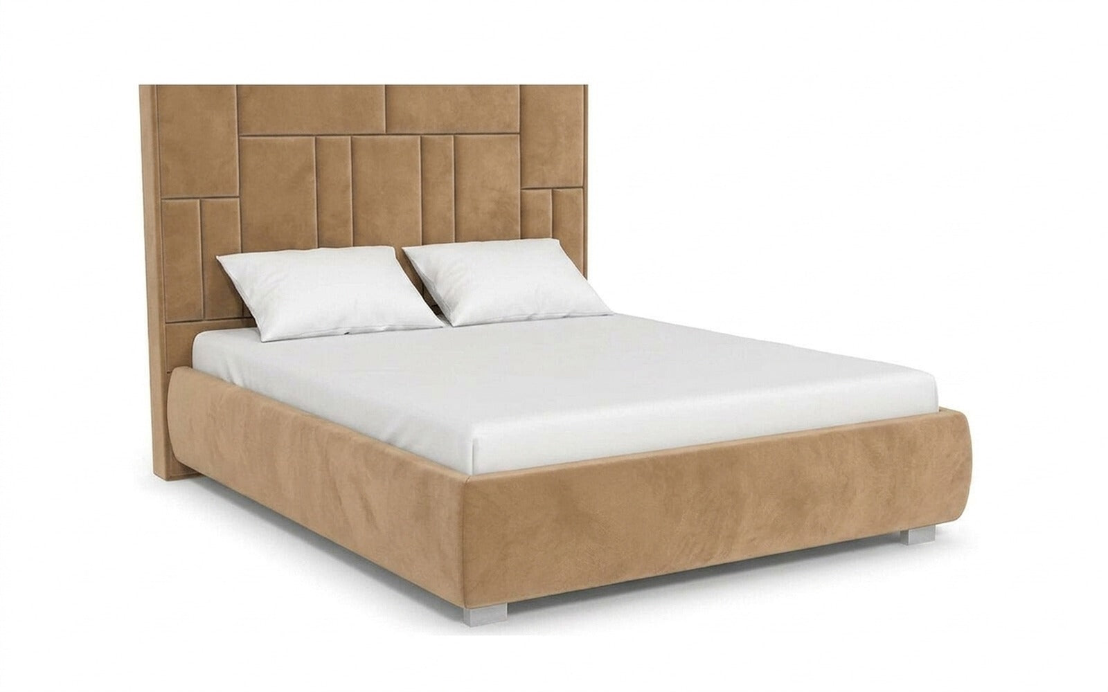 Catarina bed in Casanova Beige fabric, product photo on white background