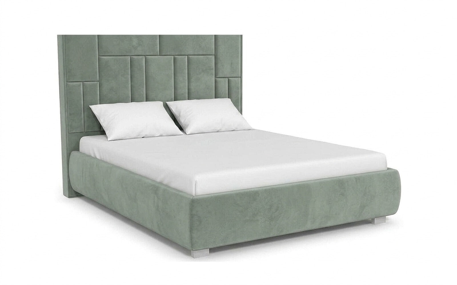 Catarina bed in Casanova Celadon fabric, product photo on white background