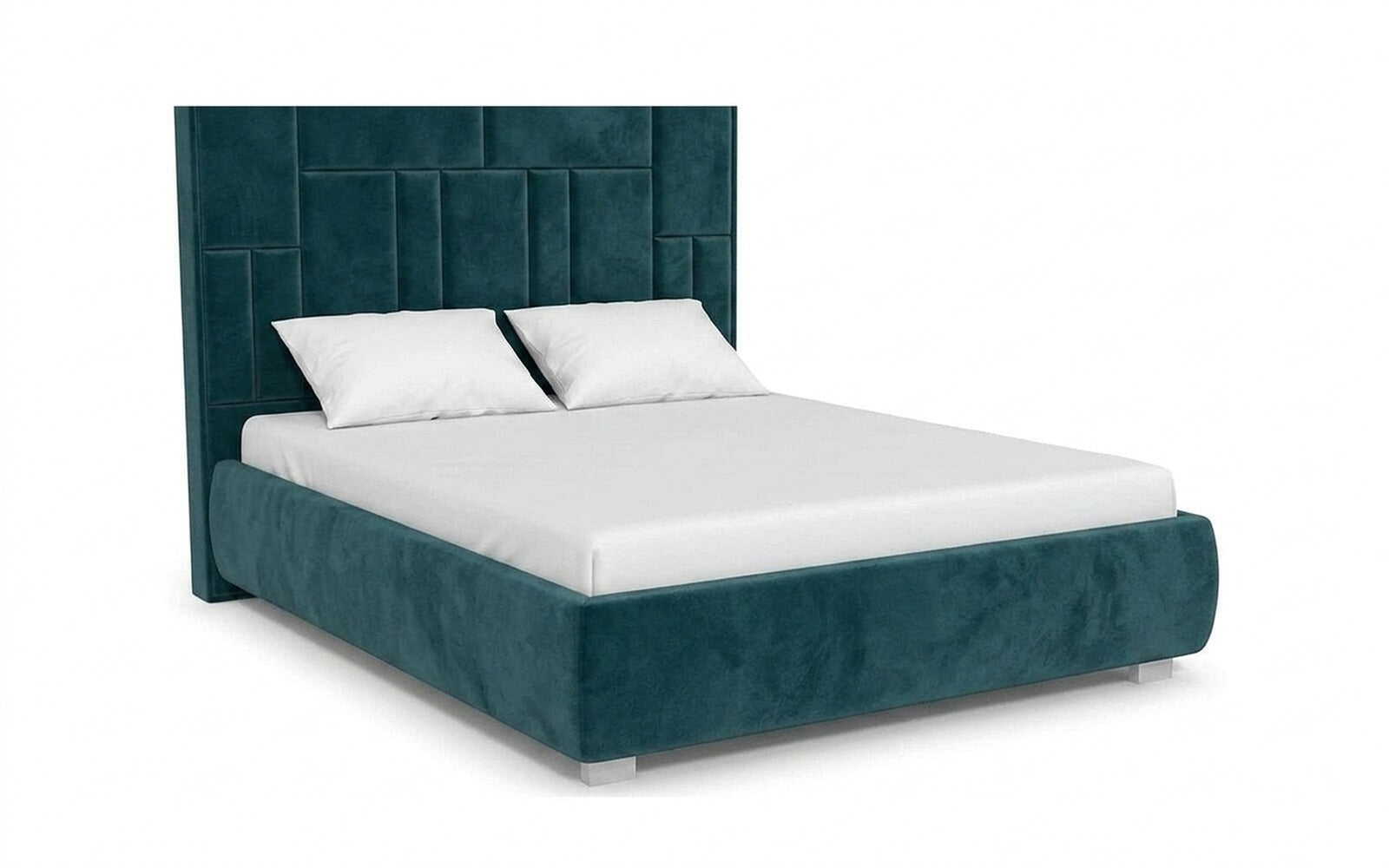 Catarina bed in Casanova Seawave fabric, product photo on white background