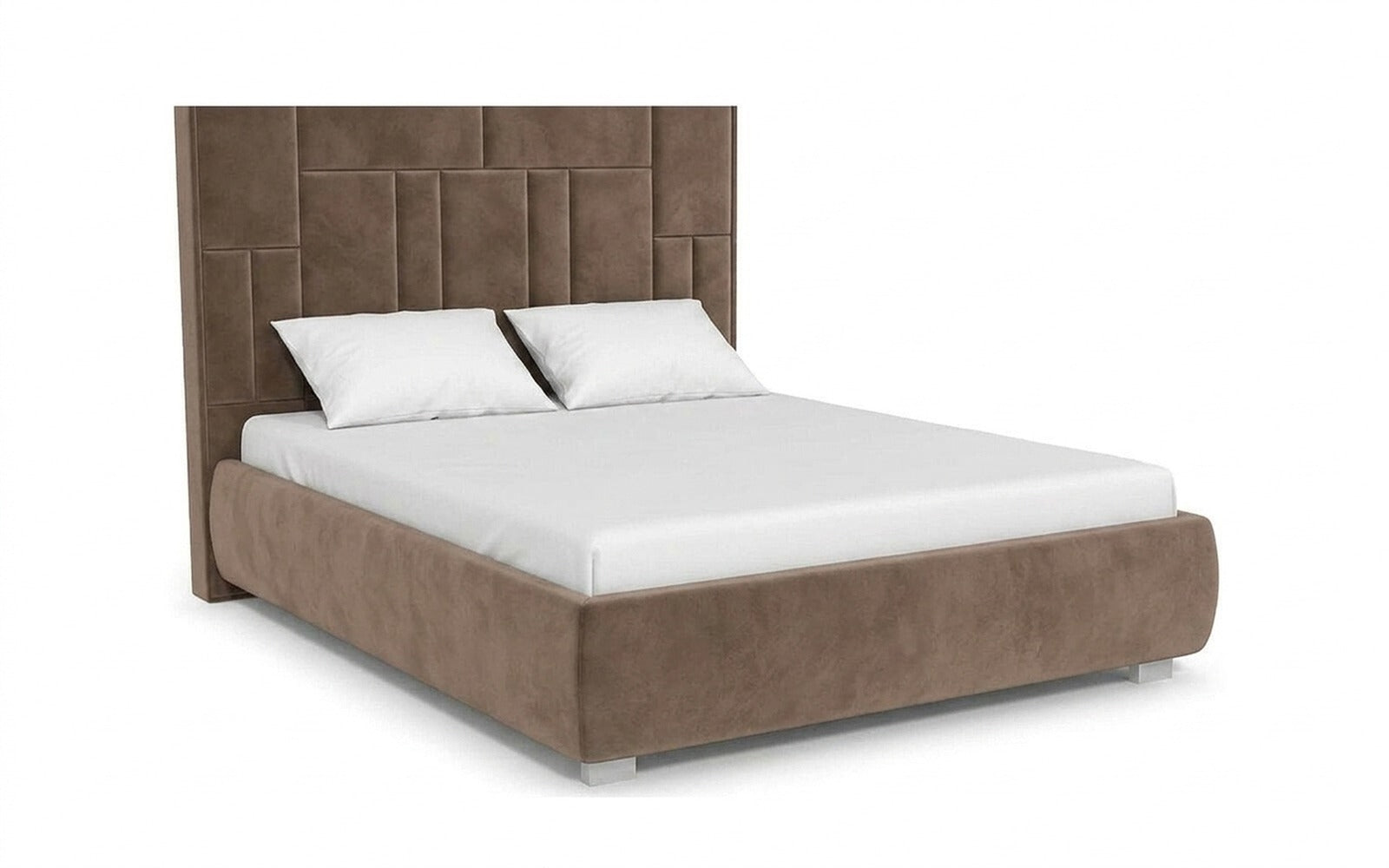 Catarina bed in Casanova Stone fabric, product photo on white background