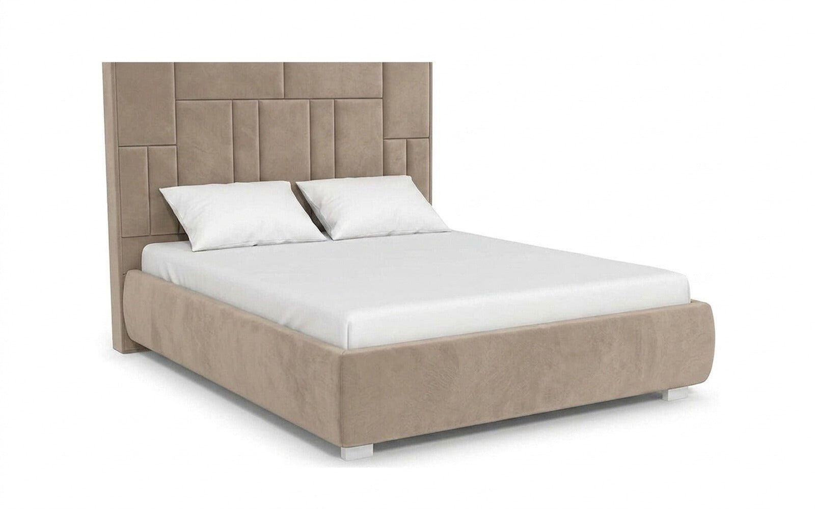 Catarina bed in Dumont 02 fabric, product photo on white background