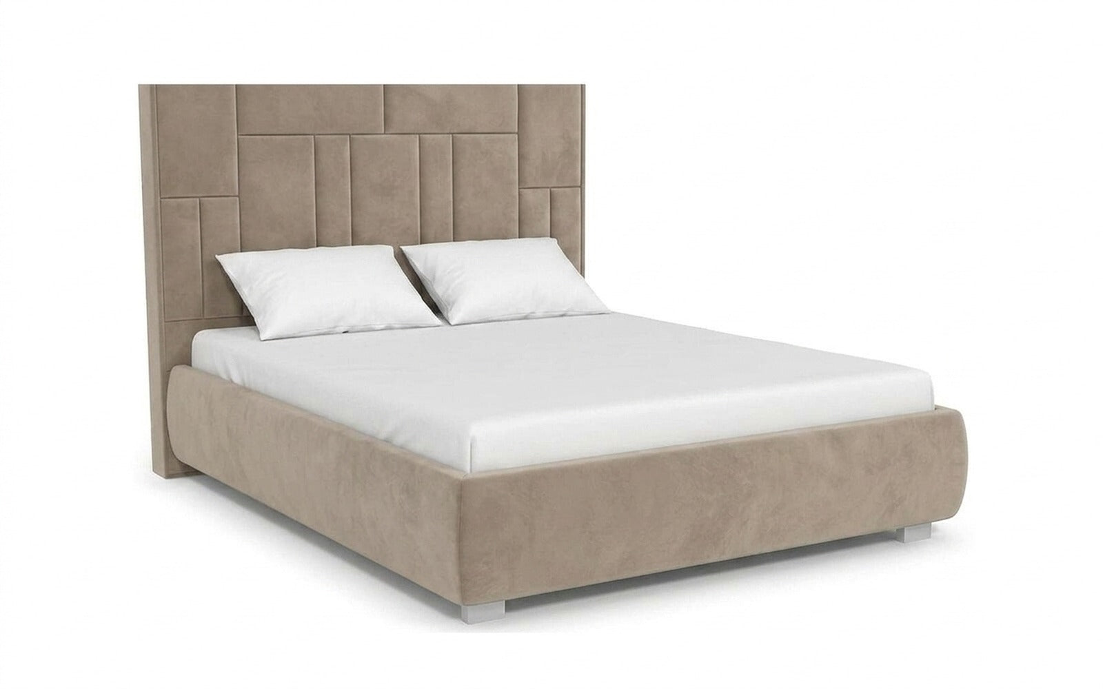 Catarina bed in Sky Velvet 21 fabric, product photo on white background