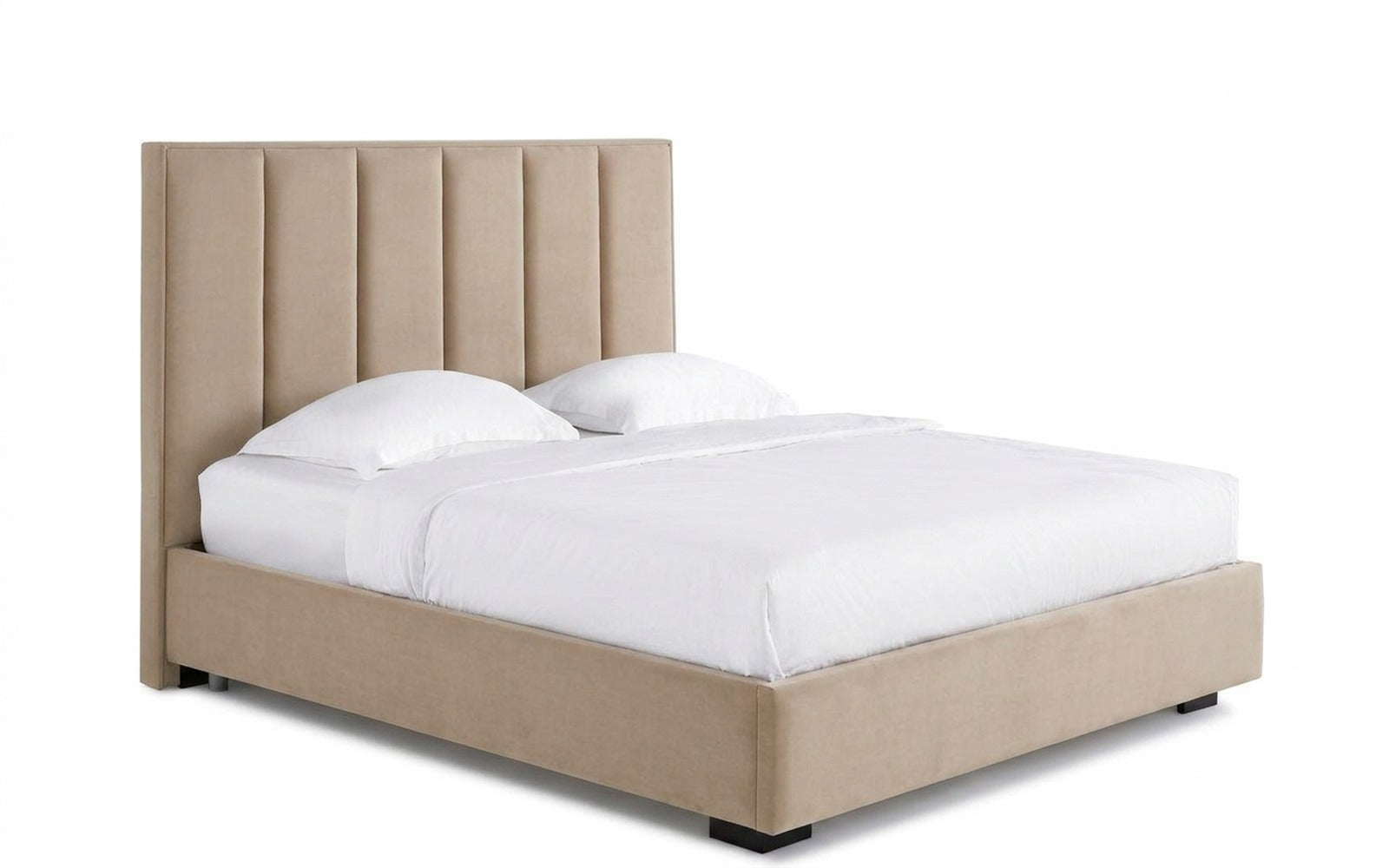 Charlotte bed in Dumont 02 fabric, product photo on white background