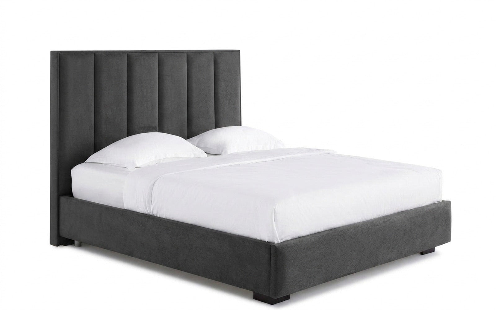 Charlotte bed in Shammy Frosty fabric, product photo on white background