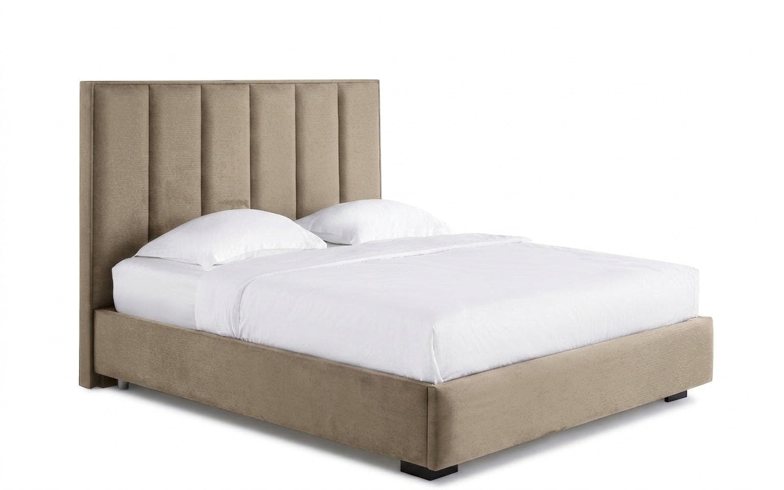 Charlotte bed in Sky Velvet 21 fabric, product photo on white background
