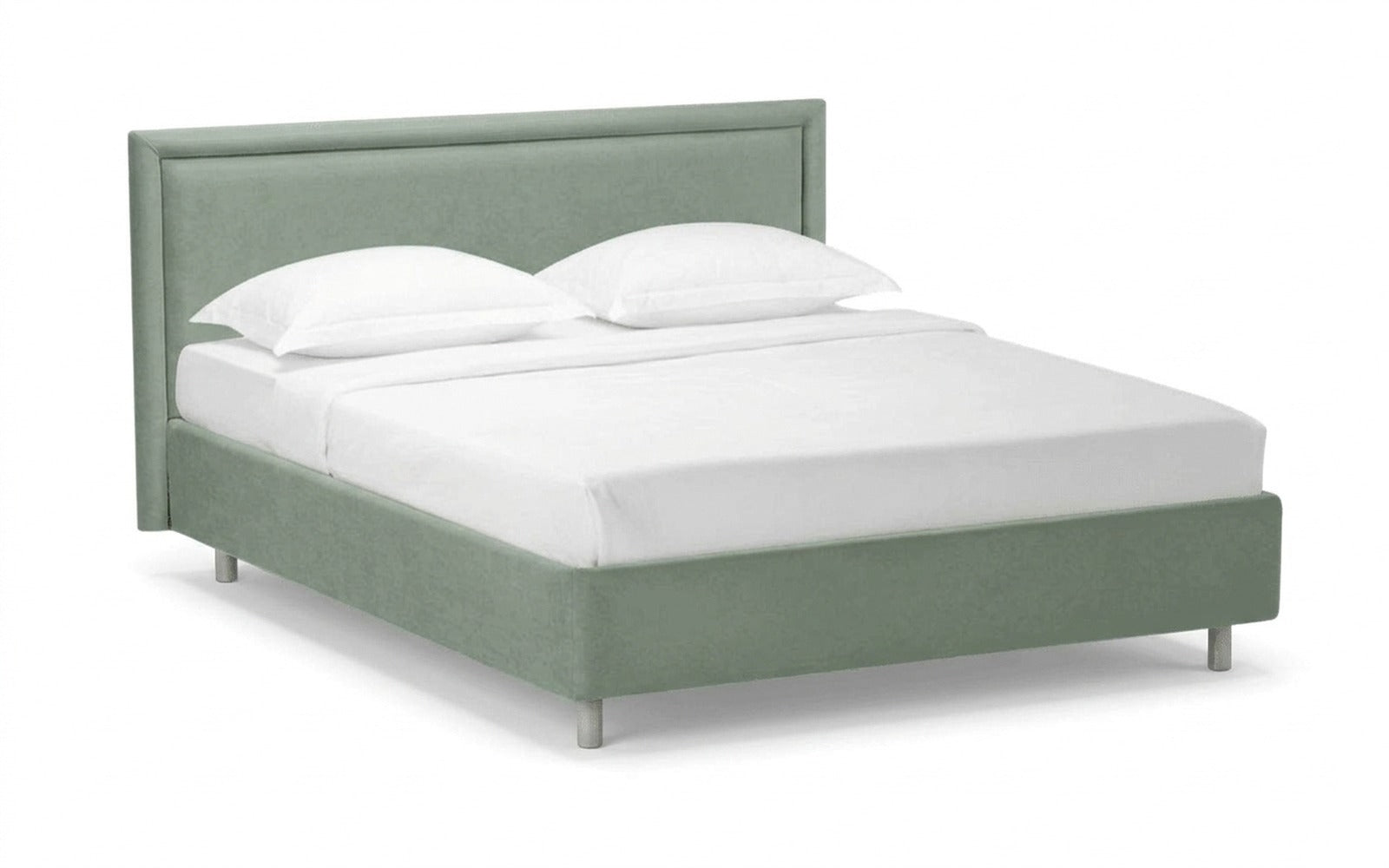 Domenico Nova bed in Casanova Celadon fabric, product photo on white background