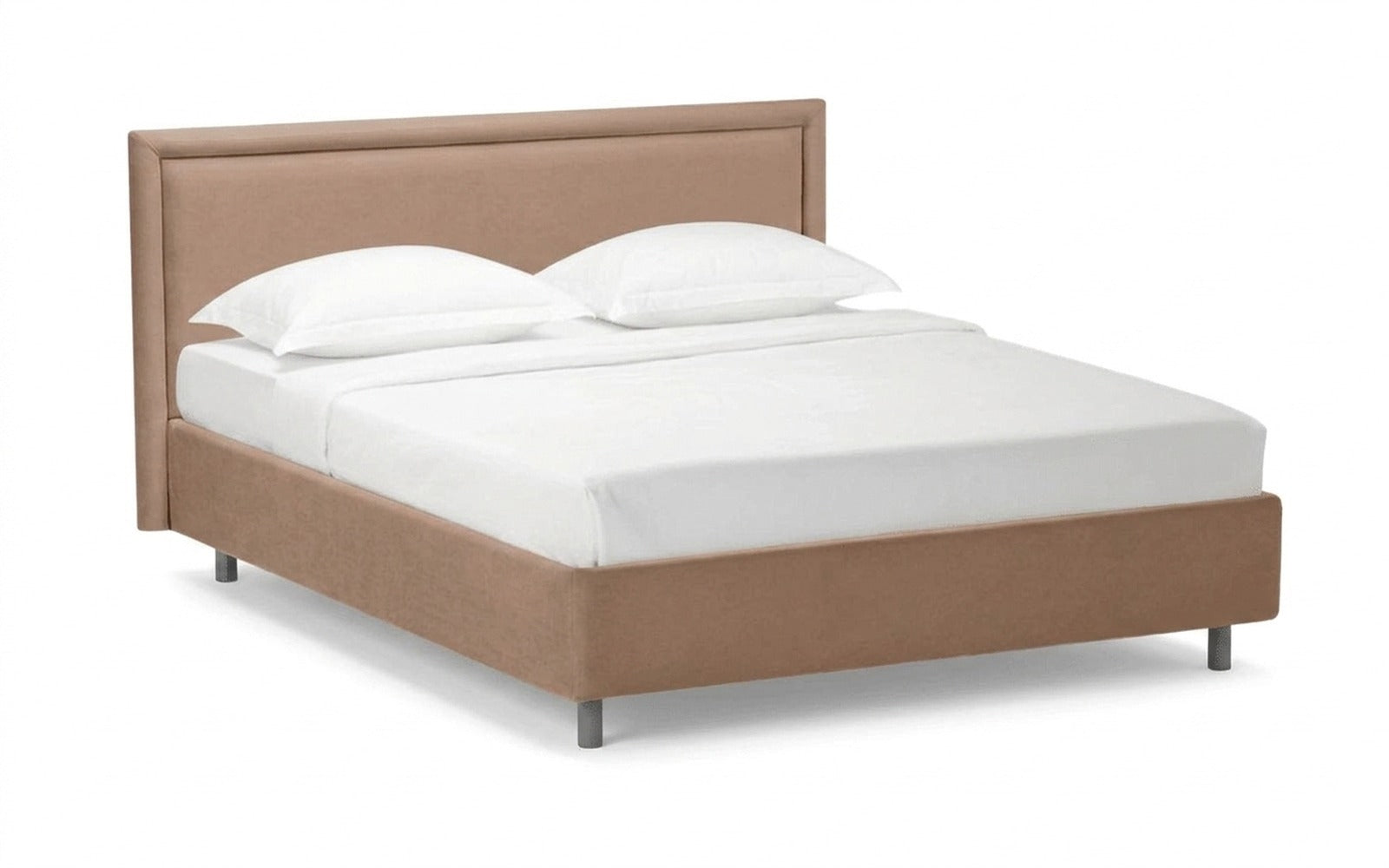 Domenico Nova bed in Casanova Stone fabric, product photo on white background
