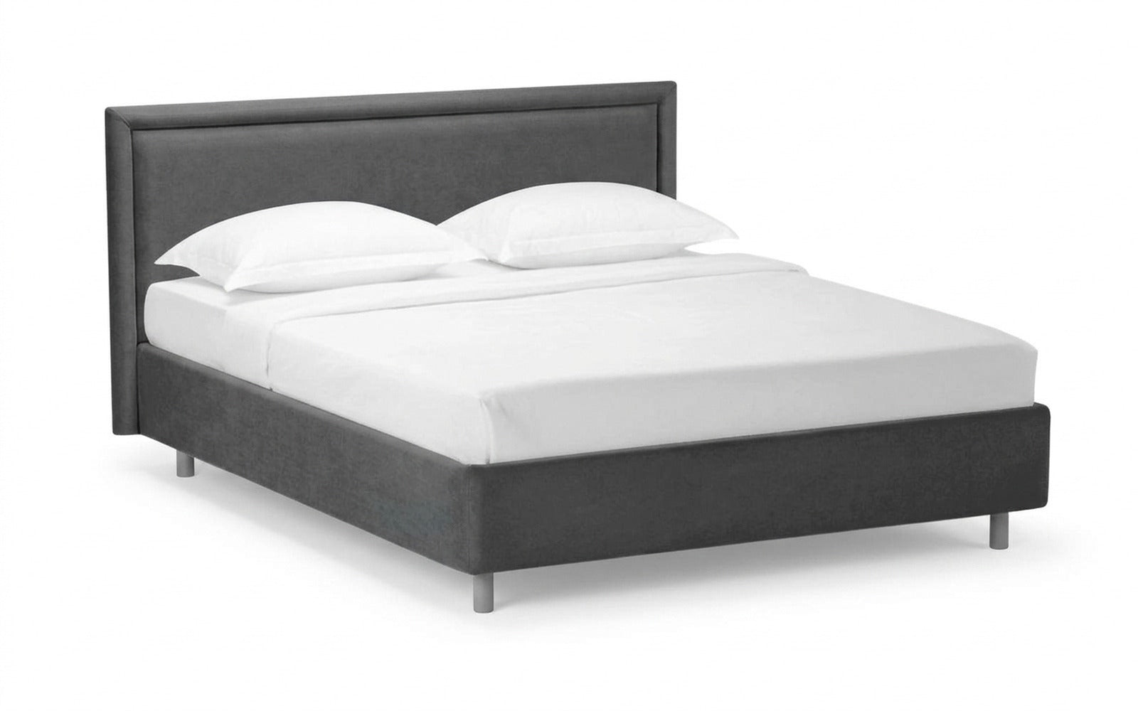 Domenico Nova bed in Shammy Frosty fabric, product photo on white background