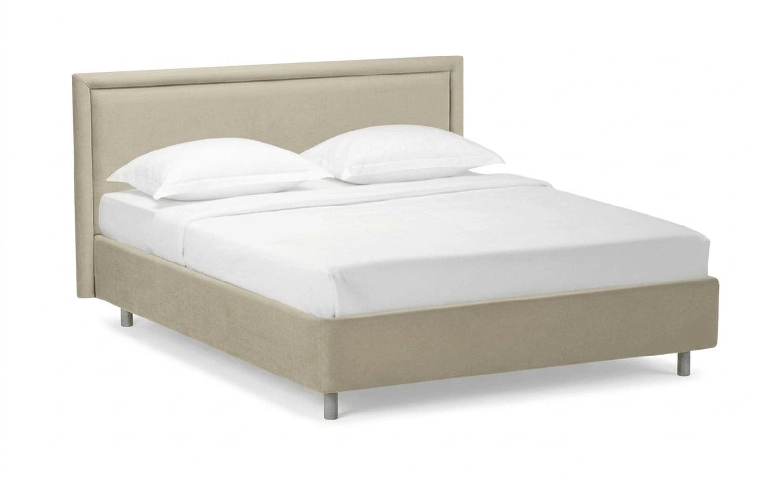 Domenico Nova bed in Sky Velvet 03 fabric, product photo on white background