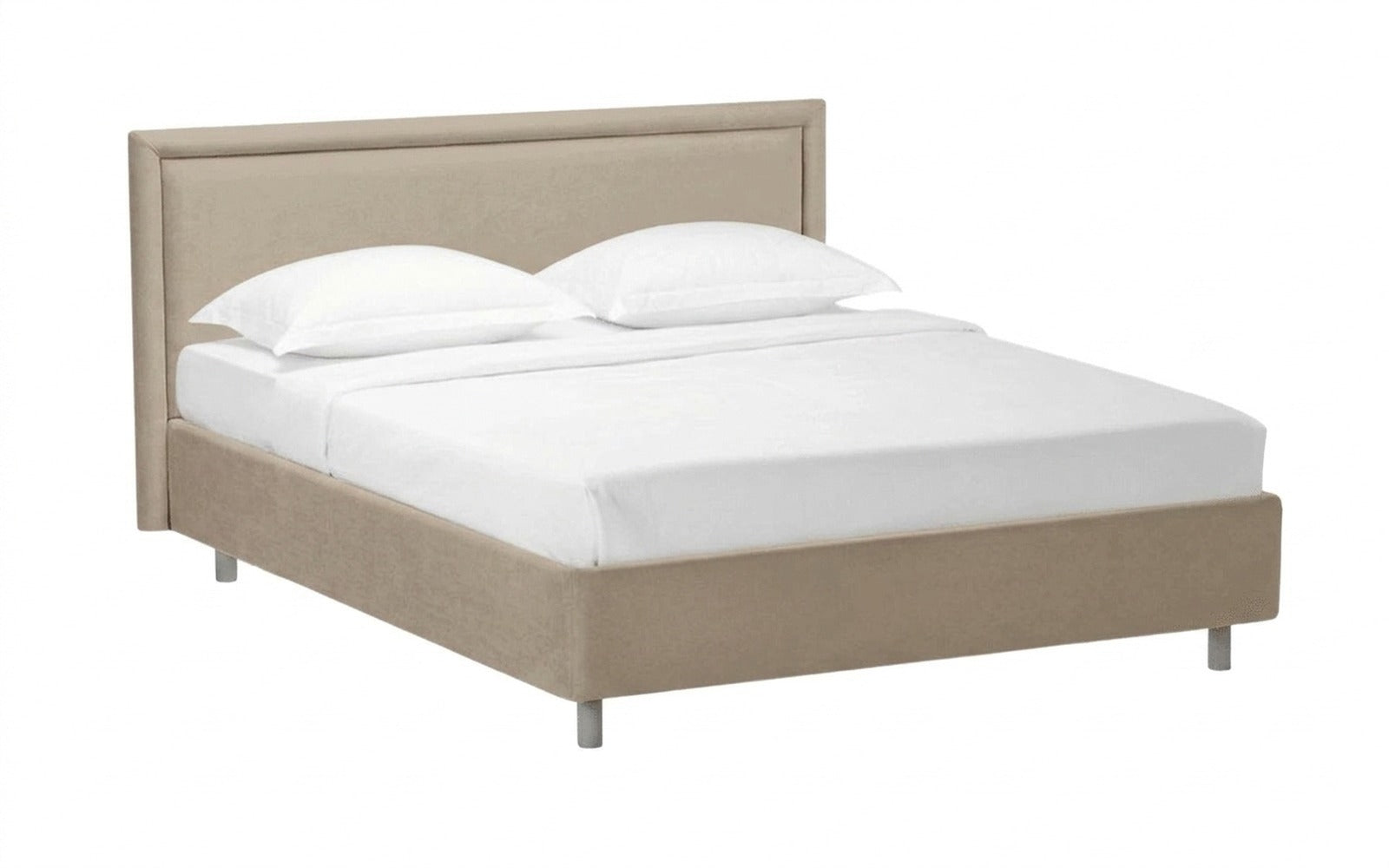 Domenico Nova bed in Sky Velvet 21 fabric, product photo on white background