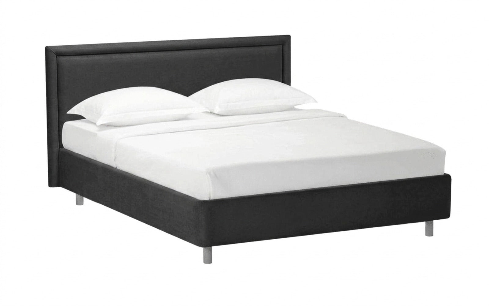 Domenico Nova bed in Sky Velvet 38 fabric, product photo on white background
