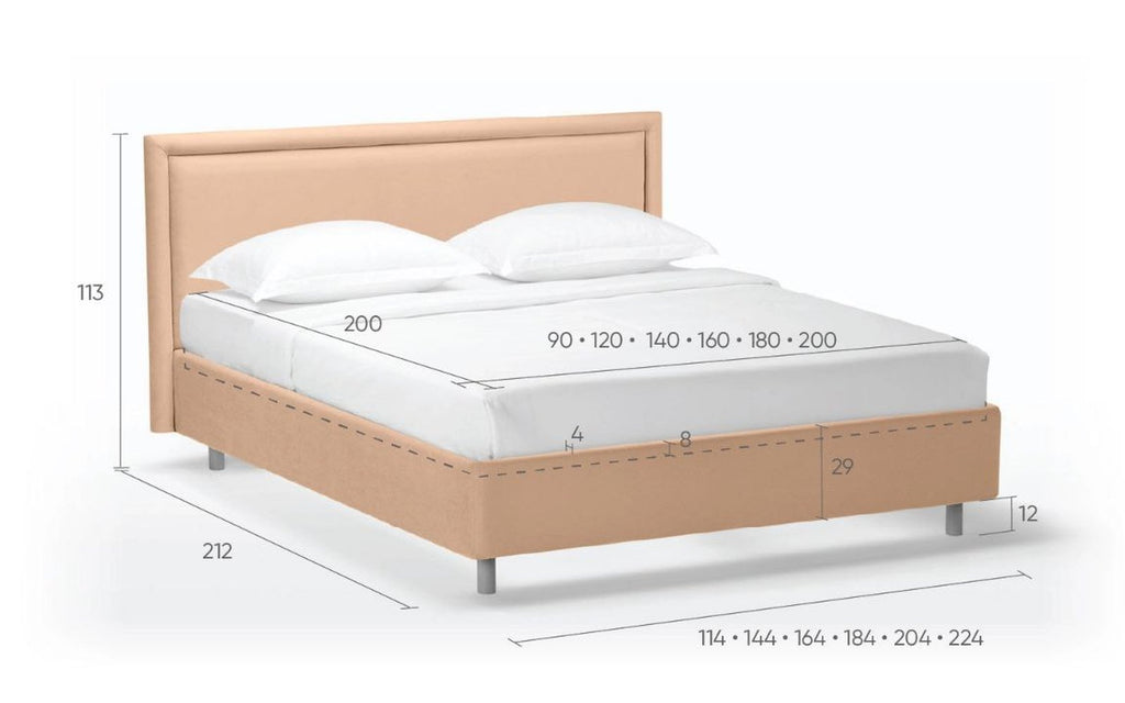 Domenico Nova bed, product photo on white background, view 2