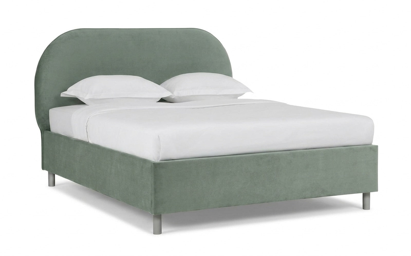 Dora Nova bed in Casanova Celadon fabric, product photo on white background