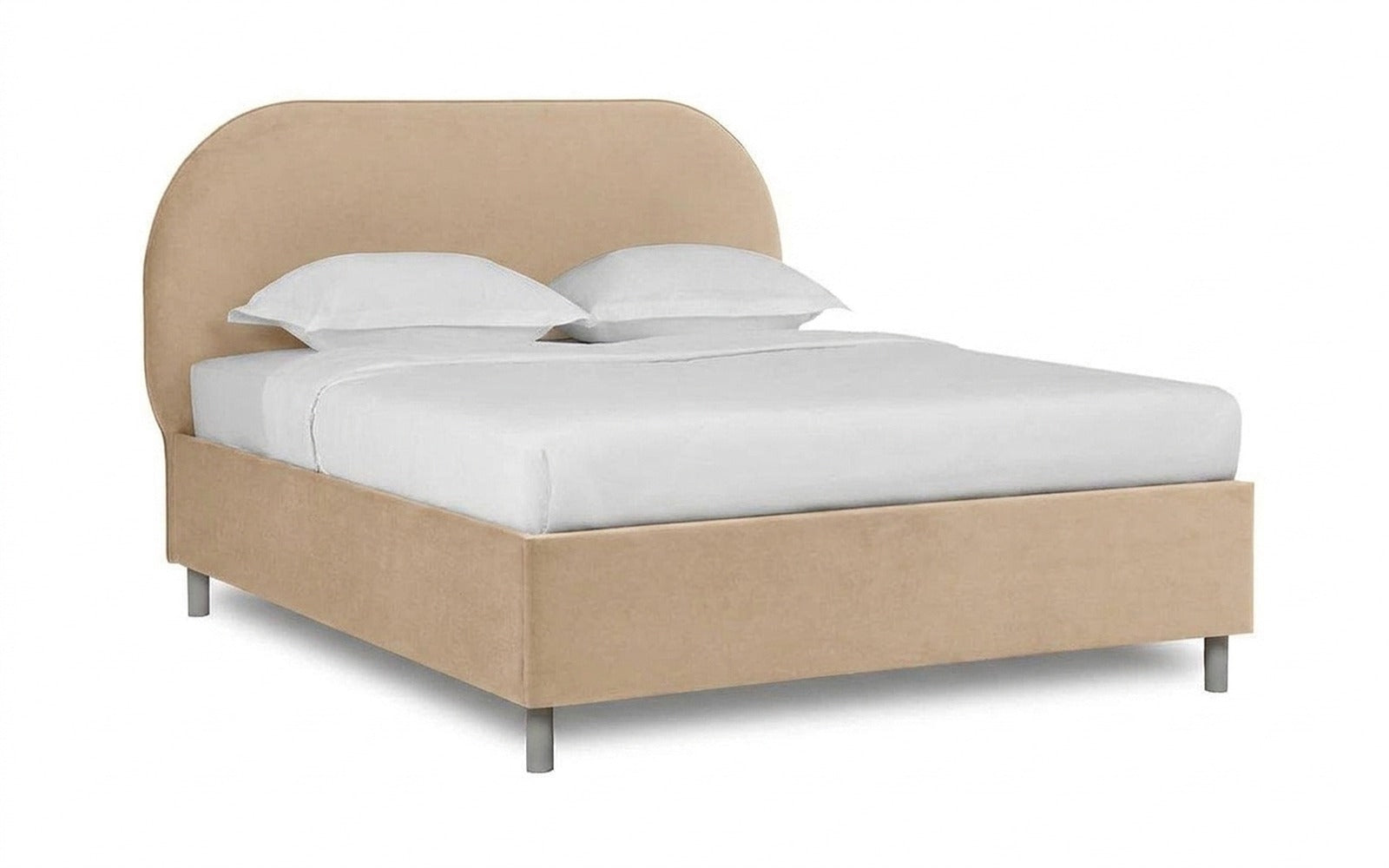 Dora Nova bed in Casanova Milk fabric, product photo on white background