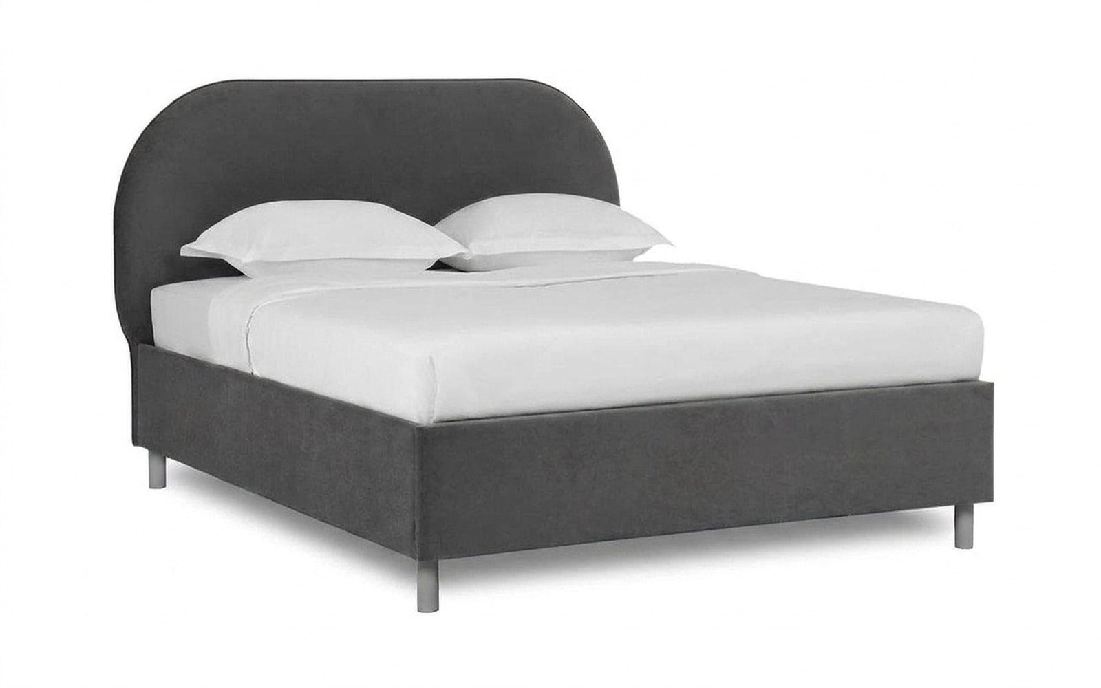 Dora Nova bed in Shammy Frosty fabric, product photo on white background