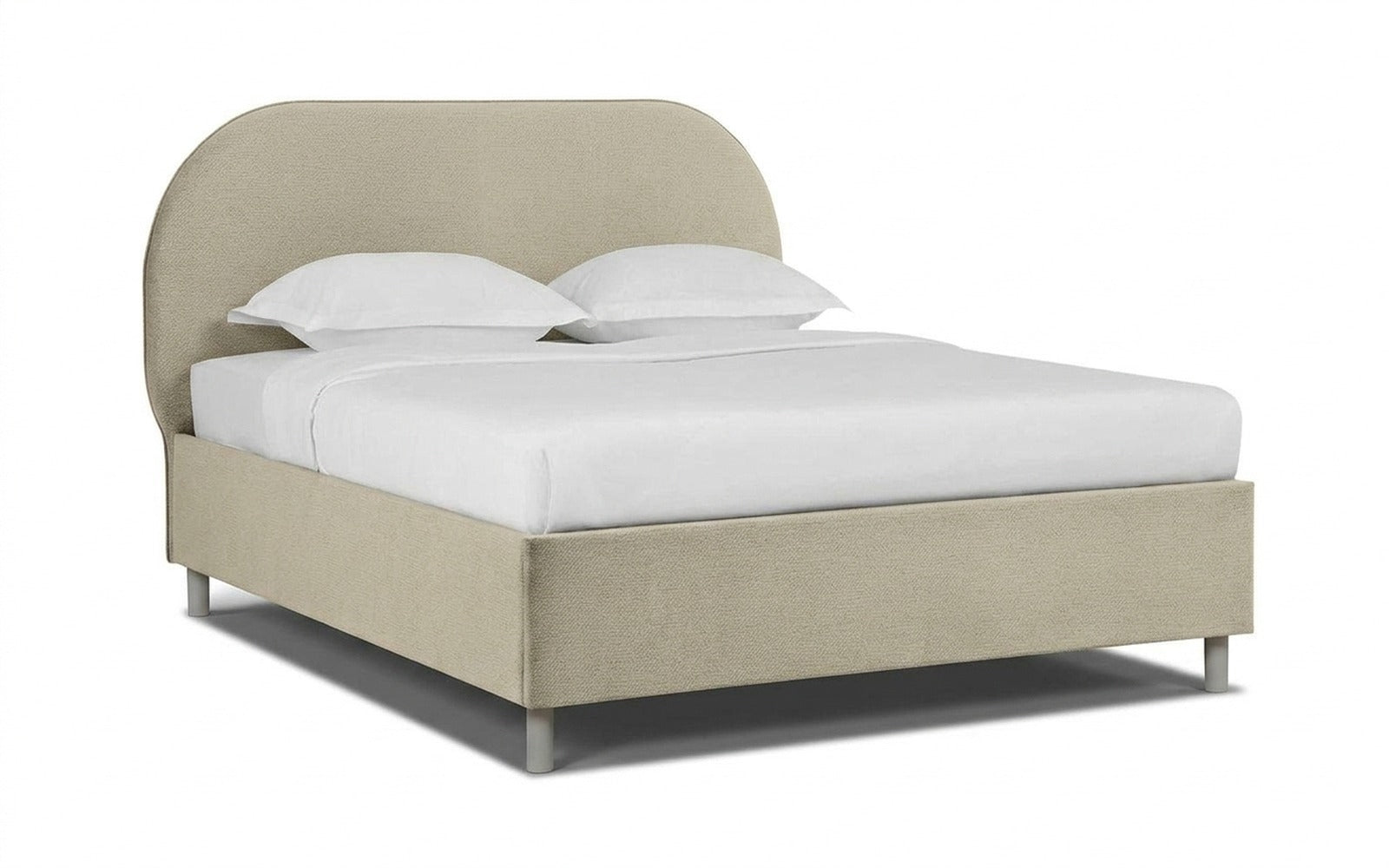 Dora Nova bed in Sky Velvet 03 fabric, product photo on white background
