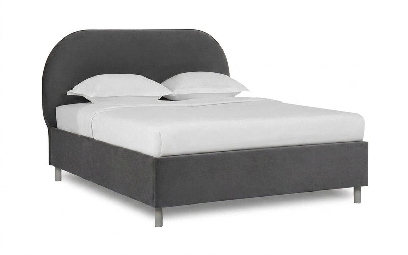 Dora Nova bed in Sky Velvet 16 fabric, product photo on white background