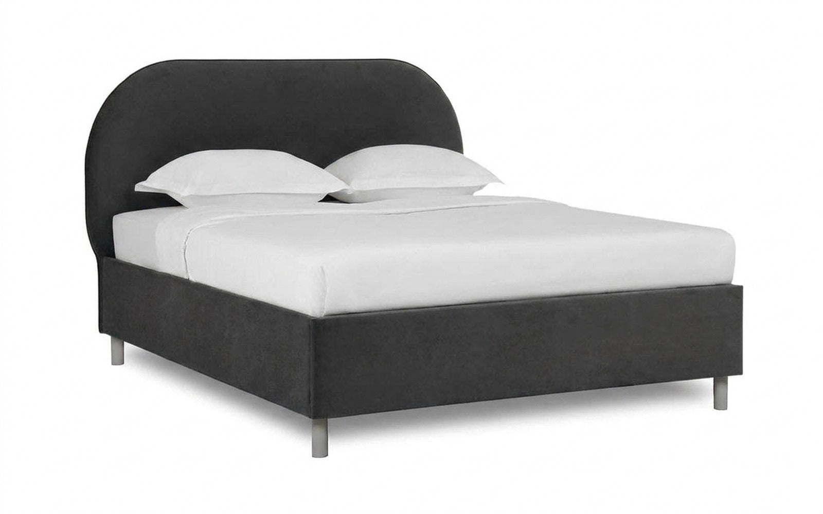 Dora Nova bed in Sky Velvet 38 fabric, product photo on white background