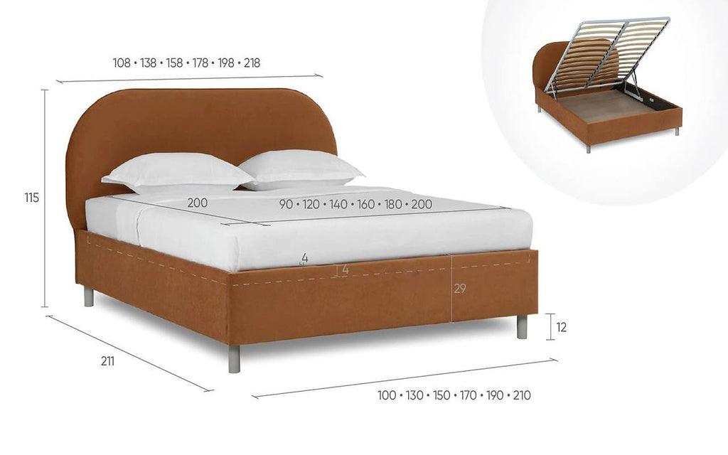 Dora Nova bed, product photo on white background, view 2