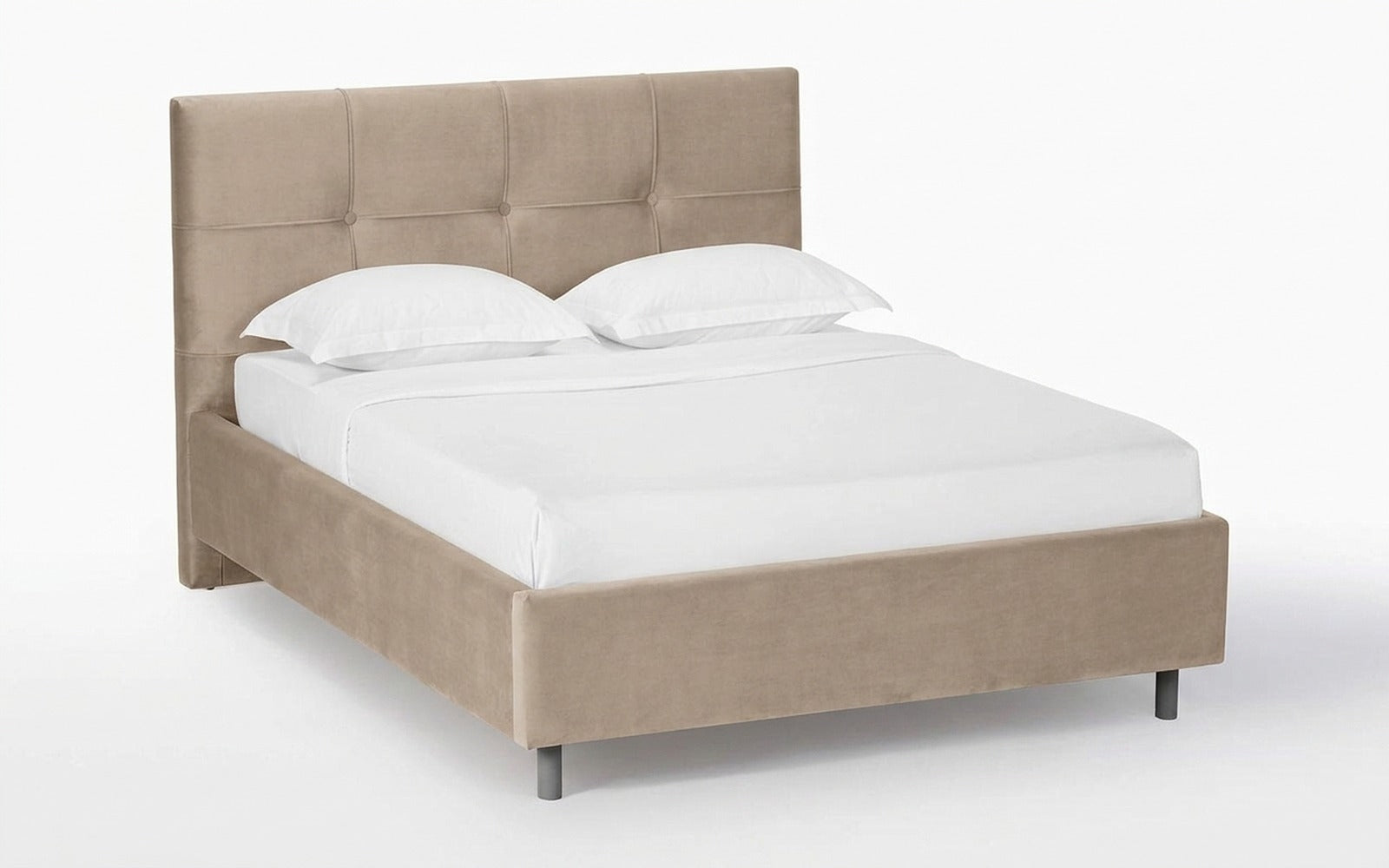 Elisa Nova bed + Mattress Orto in Dumont 02 fabric, product photo on white background
