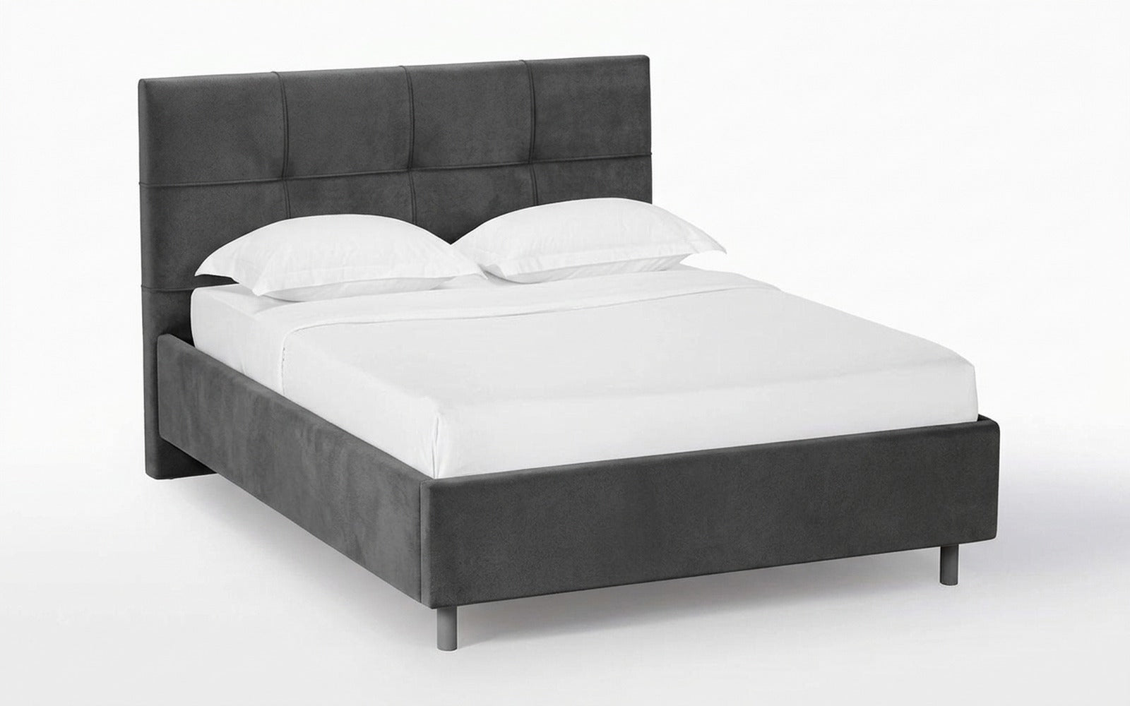 Elisa Nova bed in Shammy Frosty fabric, product photo on white background