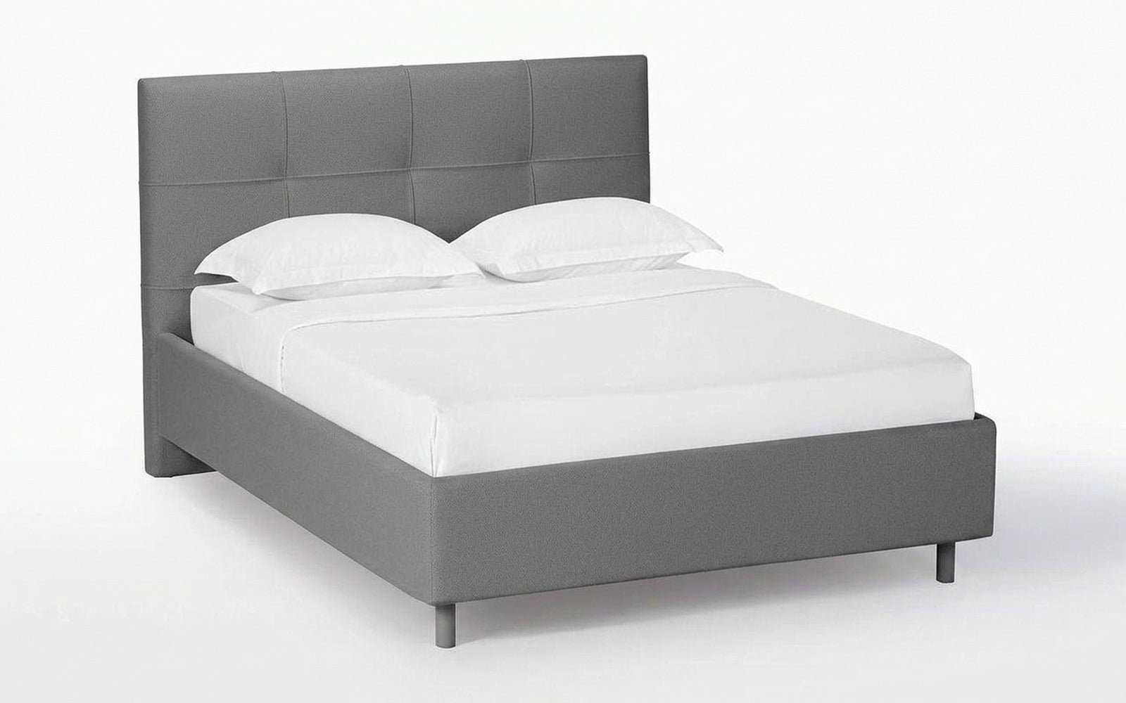 Elisa Nova bed + Mattress Orto in Sky Velvet 08 fabric, product photo on white background