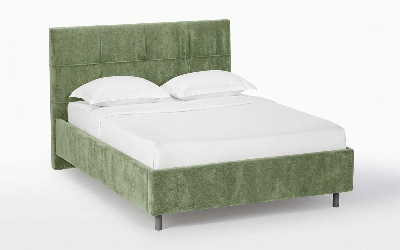 Elisa Nova bed + Mattress Orto in Soul 618 fabric, product photo on white background