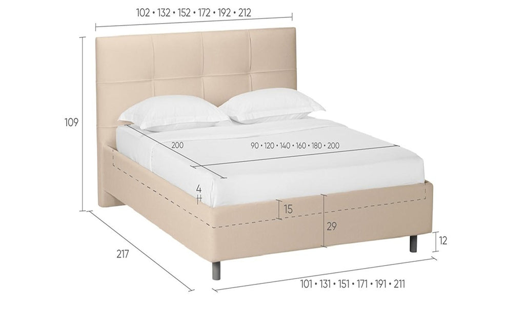 Elisa Nova bed, product photo on white background, view 1