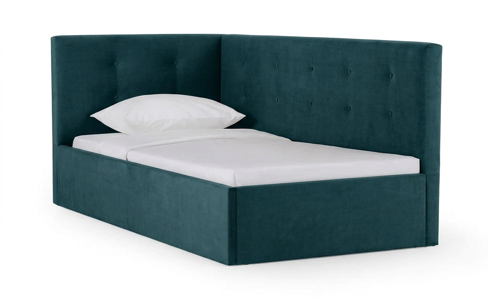 Eva Pro bed in Casanova Seawave fabric, product photo on white background