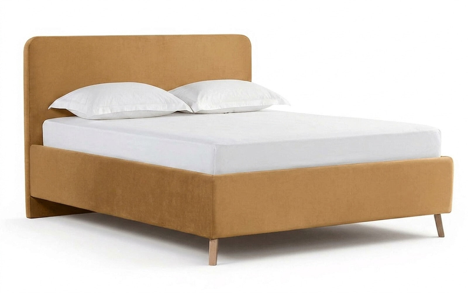 Extra Nova bed + Mattress Classic Brilliant Duoin Casanova Beige fabric, product photo on white background
