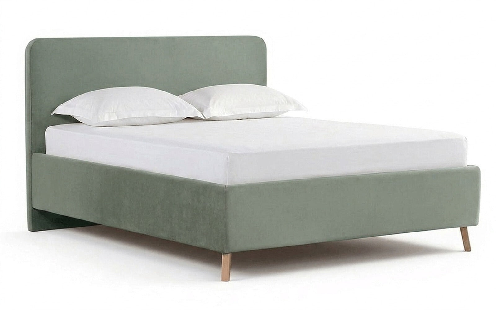 Extra Nova bed + Mattress Classic Brilliant Duoin Casanova Celadon fabric, product photo on white background