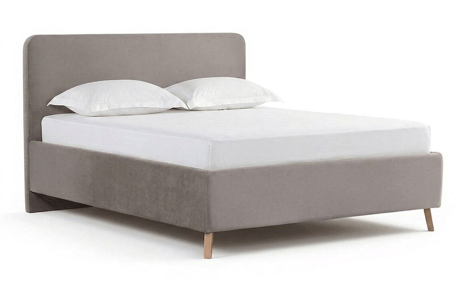 Extra Nova bed + Mattress Classic Brilliant Duoin Casanova Grey fabric, product photo on white background